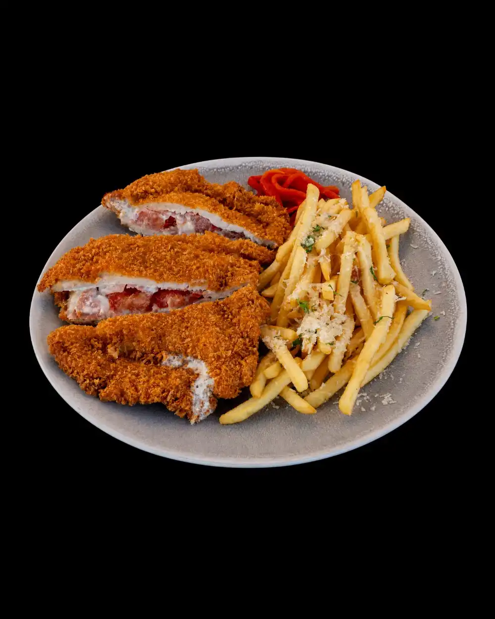 Cachopin Asturian Cremă de Brânză — House Special — Tony's Eat & Drink — Ingrediente: cotlet de porc, jamon iberico, cremă de brânză…